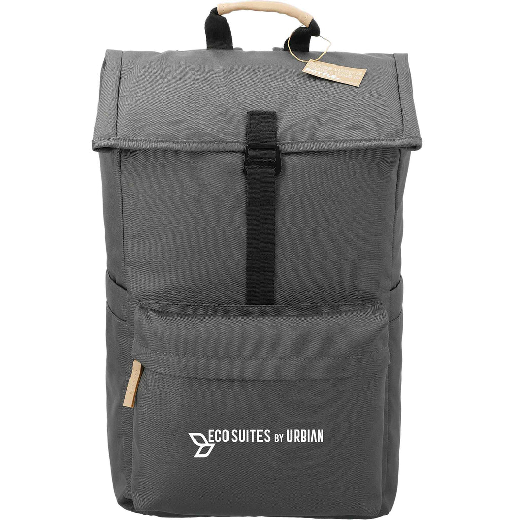 Aft Recycled Rucksack for 15 Inch Laptops Embroidery - Charcoal - Front