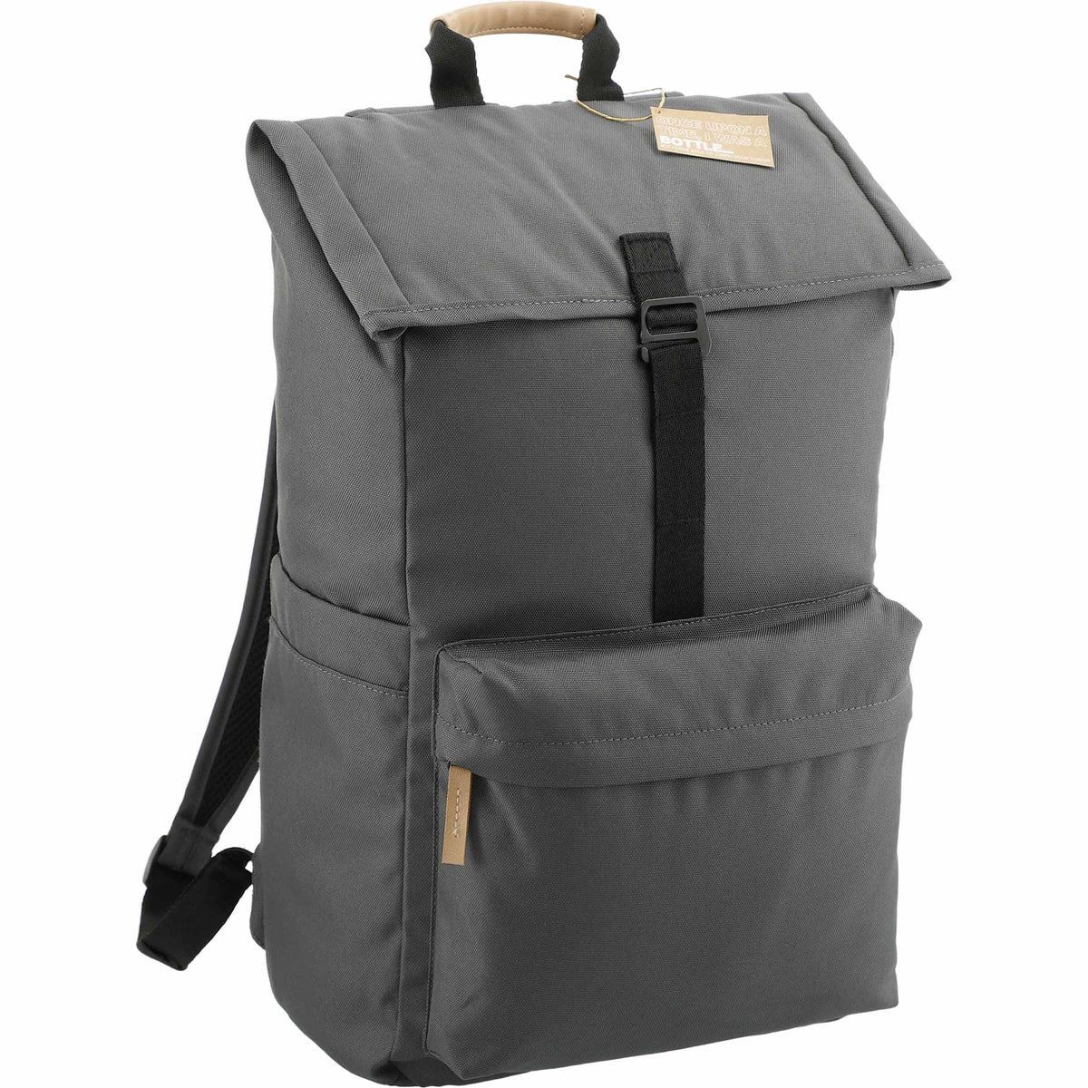 Aft Recycled Rucksack for 15 Inch Laptops Embroidery - Charcoal - Right Angle 2