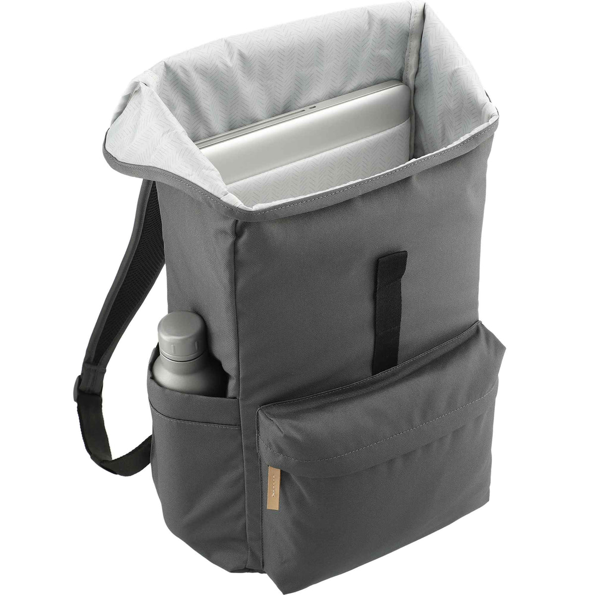 Aft Recycled Rucksack for 15 Inch Laptops Embroidery - Charcoal - Right Angle 3