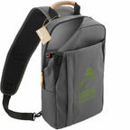 Aft Recycled Sling Bag with Strap Pocket Embroidery - Charcoal - Right Angle 2
