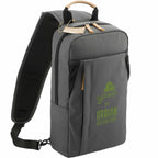 Aft Recycled Sling Bag with Strap Pocket Embroidery - Charcoal - Right Angle