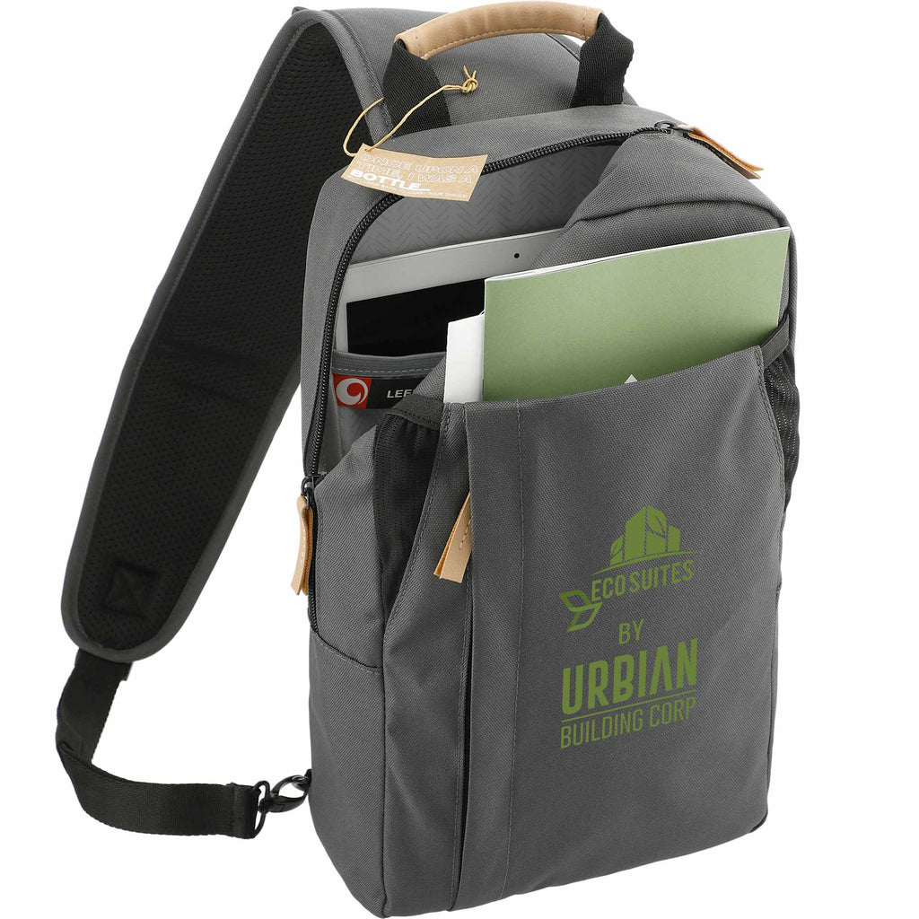 Aft Recycled Sling Bag with Strap Pocket Transfer - Charcoal - Right Angle 3