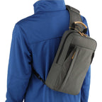 Aft Recycled Sling Bag with Strap Pocket Transfer - Charcoal - Right Angle 7