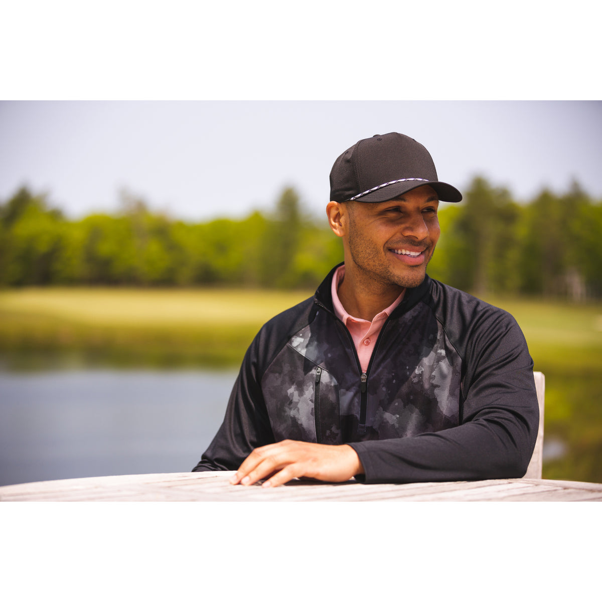 Ahead Alto Performance Cap with Rope Detail Transfer - Black - View 6