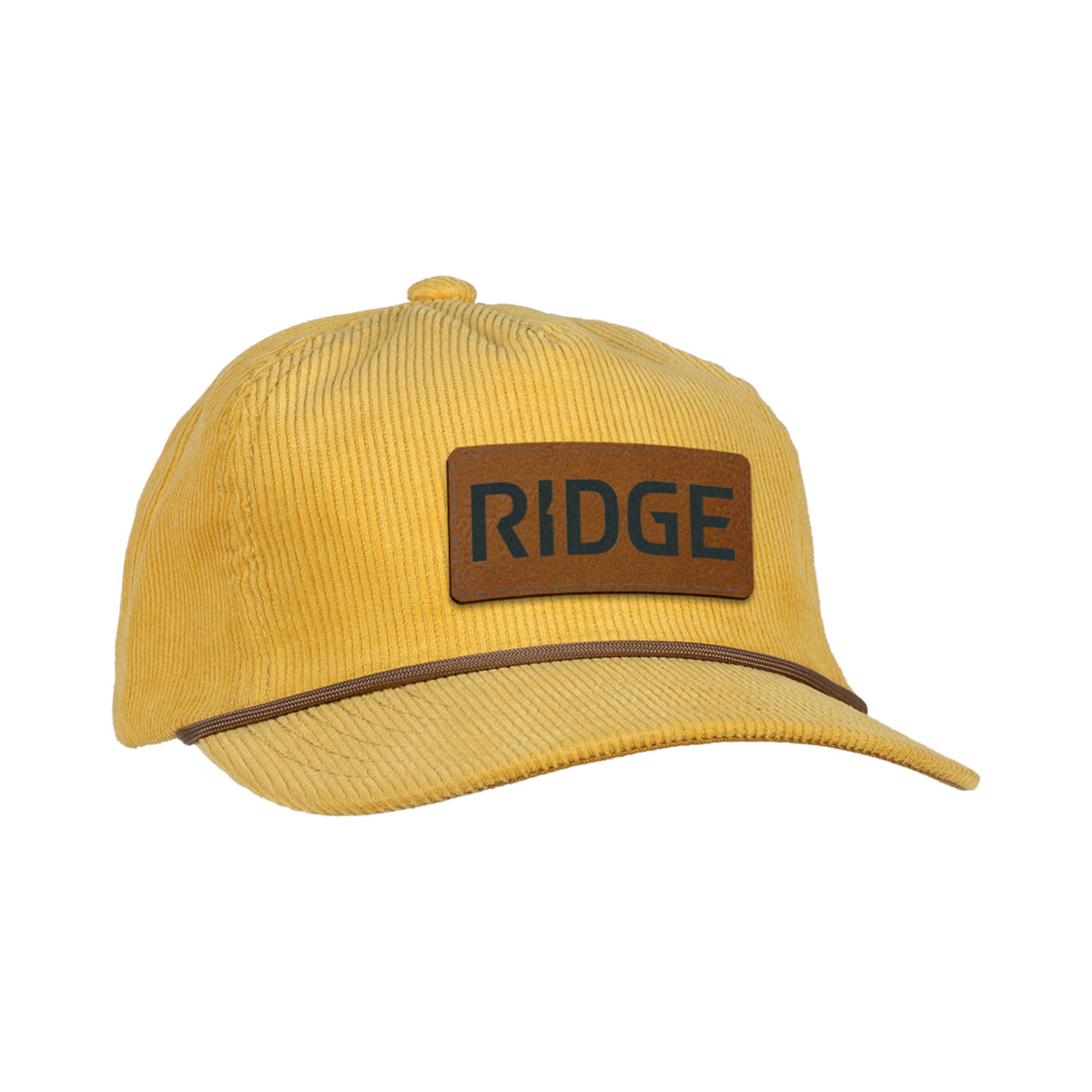 Ahead Chaser Corduroy 5 Panel Cap with Rope Visor Embroidery - Dandelion/Taupe - View 1