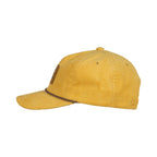 Ahead Chaser Corduroy 5 Panel Cap with Rope Visor Embroidery - Dandelion/Taupe - View 3