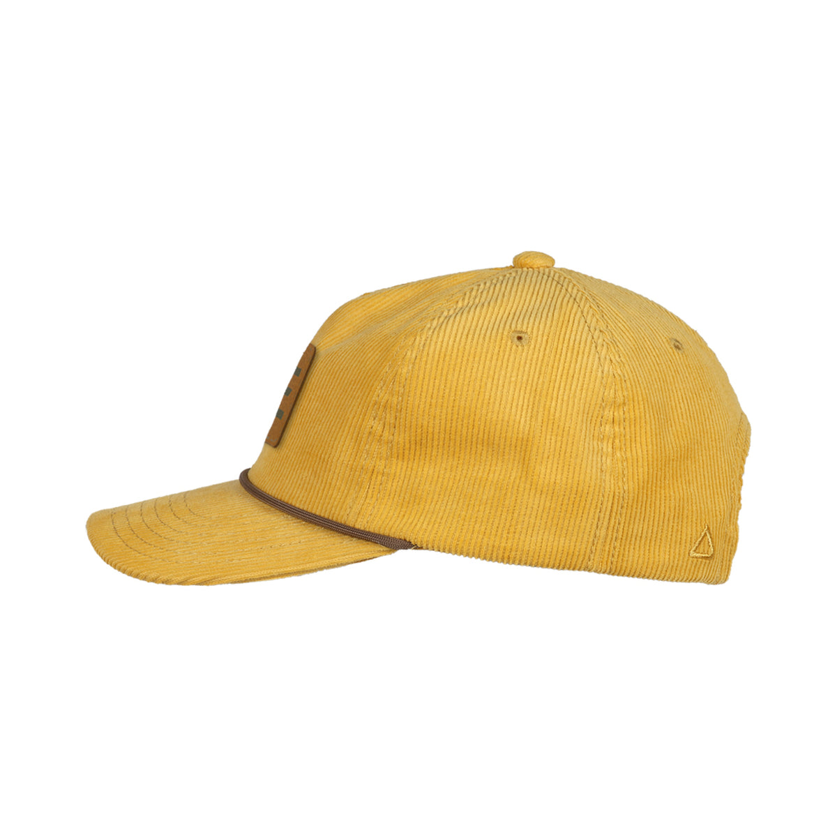 Ahead Chaser Corduroy 5 Panel Cap with Rope Visor Embroidery - Dandelion/Taupe - View 3