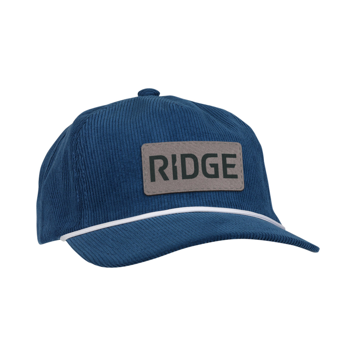Ahead Chaser Corduroy 5 Panel Cap with Rope Visor Embroidery - Marine/Ivory - View 1