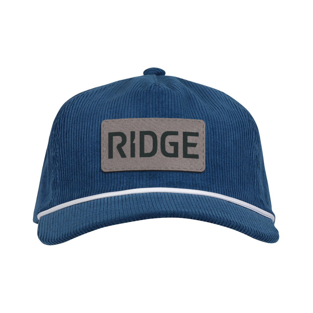 Ahead Chaser Corduroy 5 Panel Cap with Rope Visor Embroidery - Marine/Ivory - View 2