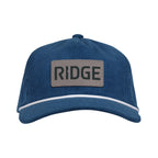 Ahead Chaser Corduroy 5 Panel Cap with Rope Visor Embroidery - Marine/Ivory - View 2