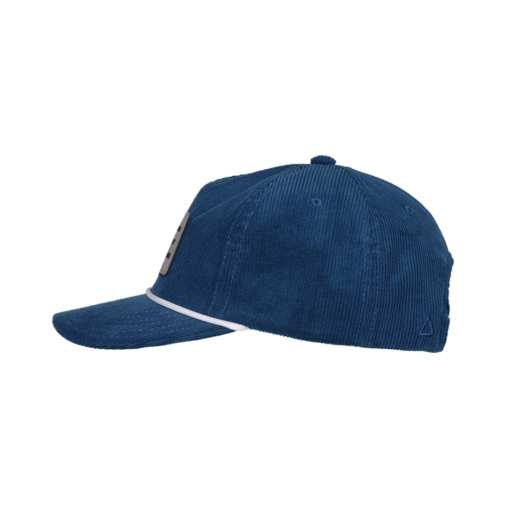 Ahead Chaser Corduroy 5 Panel Cap with Rope Visor Embroidery - Marine/Ivory - View 3