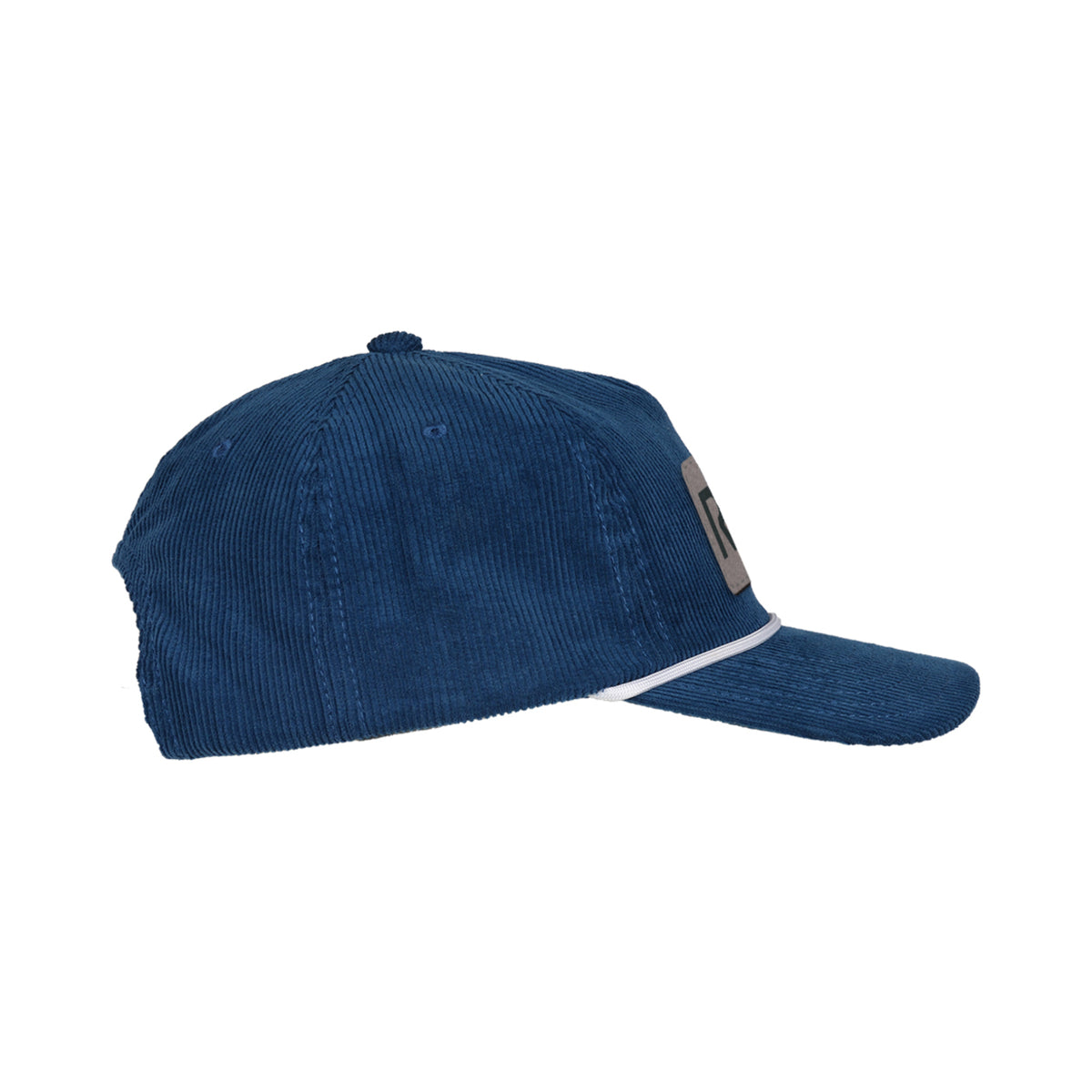 Ahead Chaser Corduroy 5 Panel Cap with Rope Visor Embroidery - Marine/Ivory - View 4