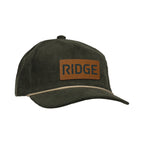 Ahead Chaser Corduroy 5 Panel Cap with Rope Visor Embroidery - Olive Green/Khaki - View 1