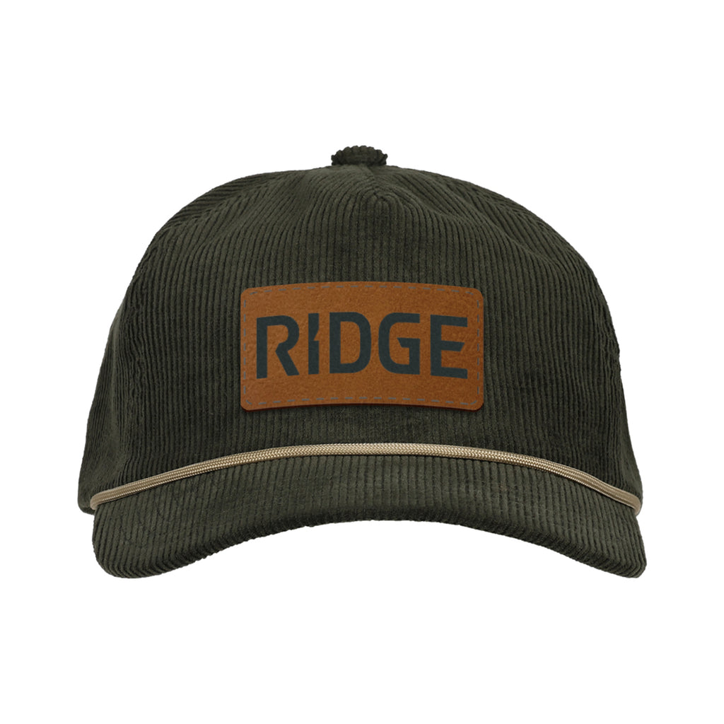 Ahead Chaser Corduroy 5 Panel Cap with Rope Visor Embroidery - Olive Green/Khaki - View 2
