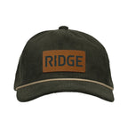 Ahead Chaser Corduroy 5 Panel Cap with Rope Visor Embroidery - Olive Green/Khaki - View 2