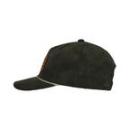 Ahead Chaser Corduroy 5 Panel Cap with Rope Visor Embroidery - Olive Green/Khaki - View 3