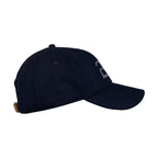 Ahead Clubhouse Wool Flannel Cap with Leather Strap Embroidery - Navy - View 4