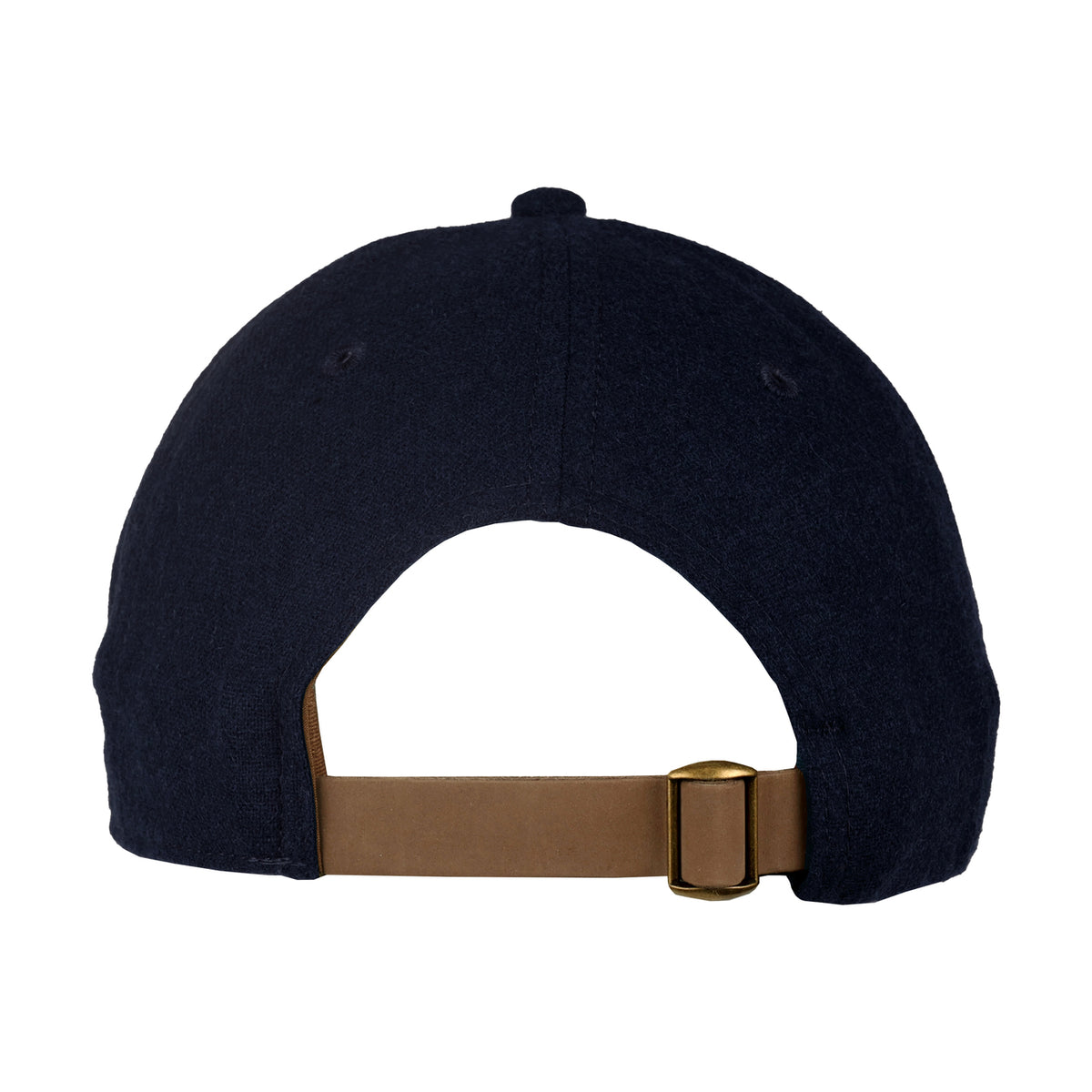 Ahead Clubhouse Wool Flannel Cap with Leather Strap Embroidery - Navy - View 5
