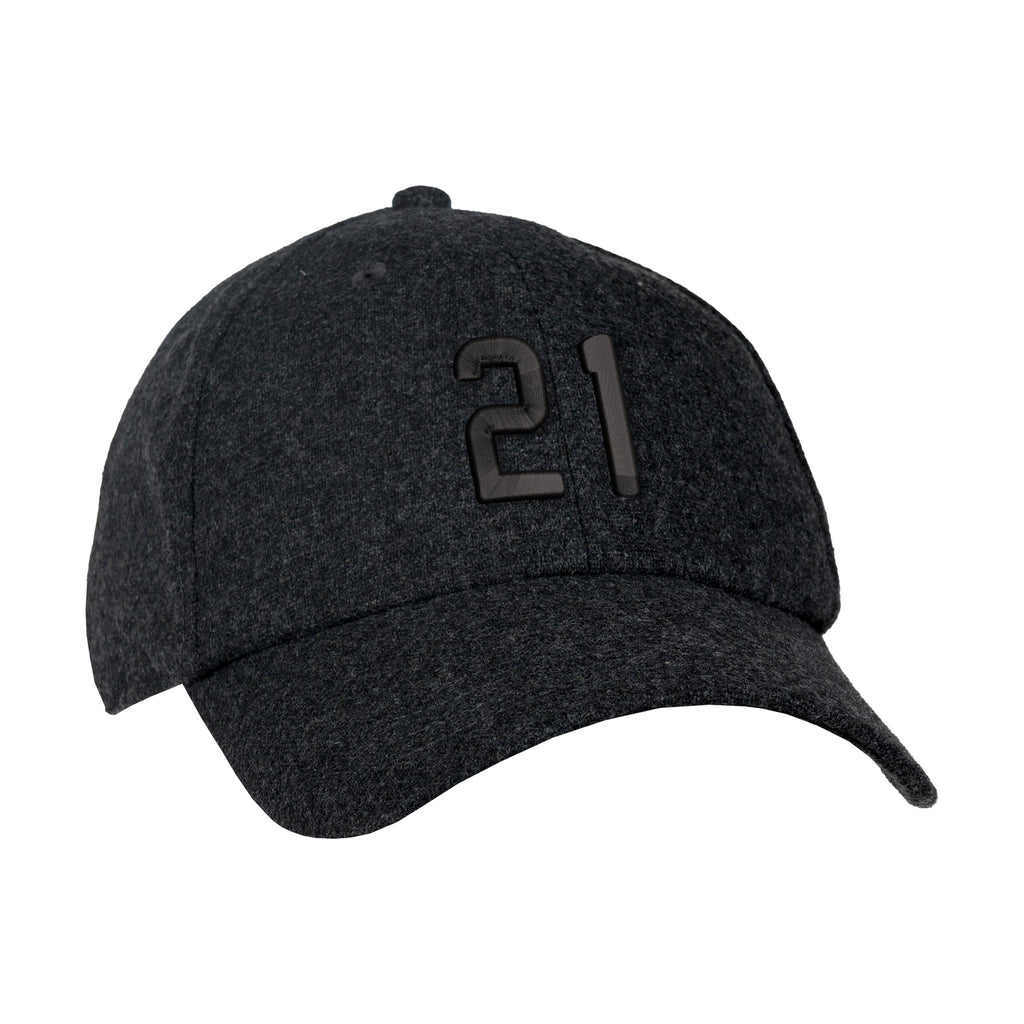 Ahead Clubhouse Wool Flannel Cap with Leather Strap Transfer - Charcoal - View 1