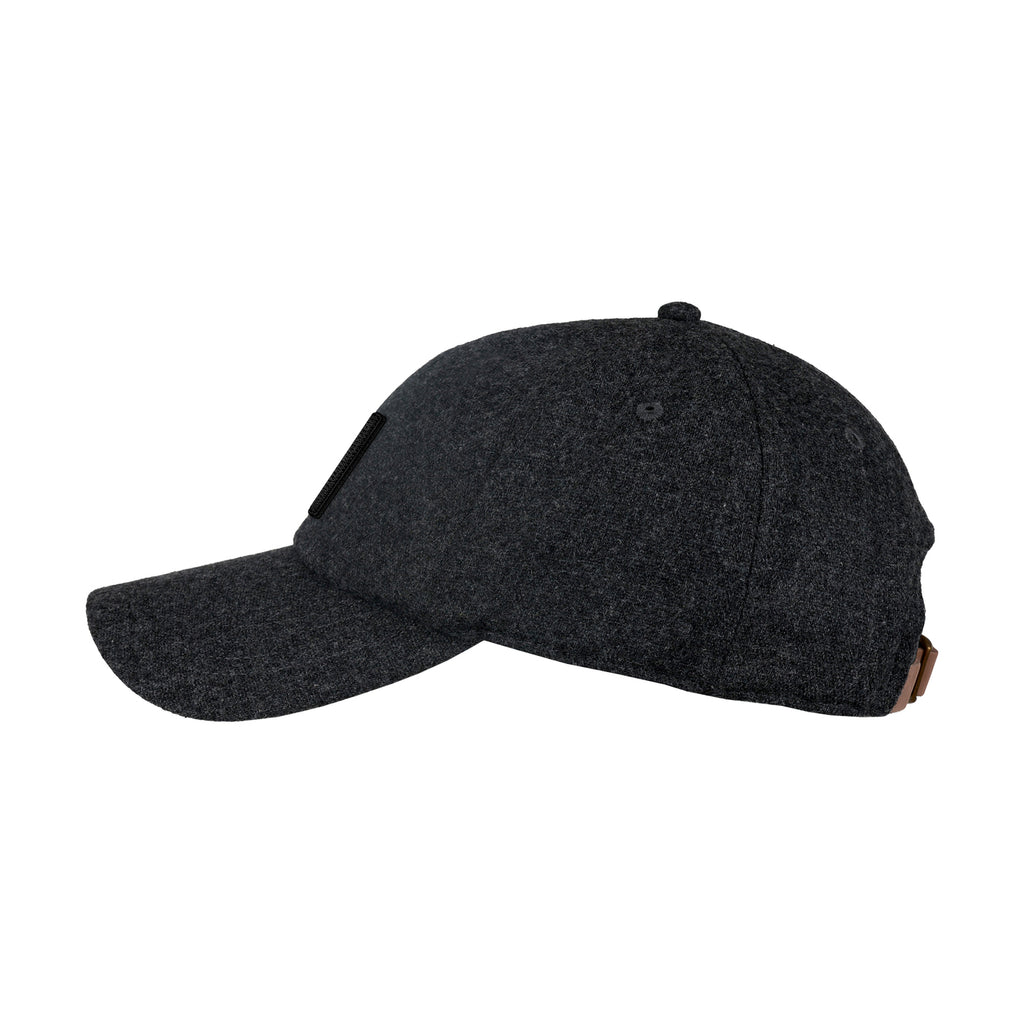 Ahead Clubhouse Wool Flannel Cap with Leather Strap Transfer - Charcoal - View 3