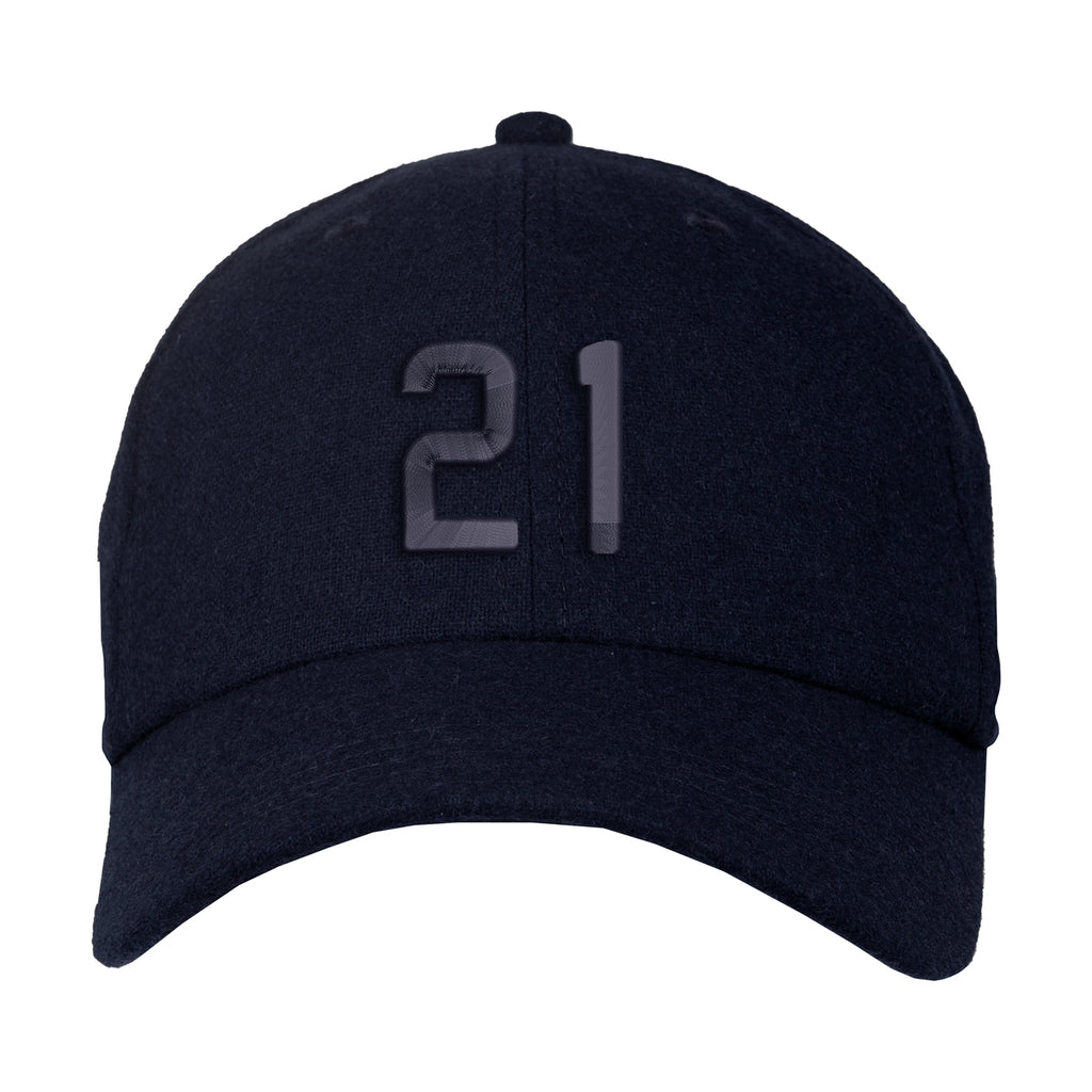 Ahead Clubhouse Wool Flannel Cap with Leather Strap Transfer - Navy - View 2