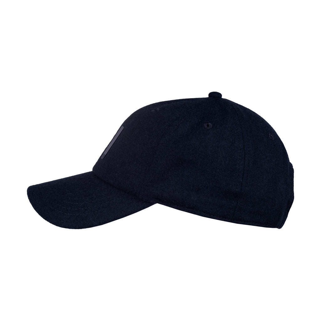 Ahead Clubhouse Wool Flannel Cap with Leather Strap Transfer - Navy - View 3