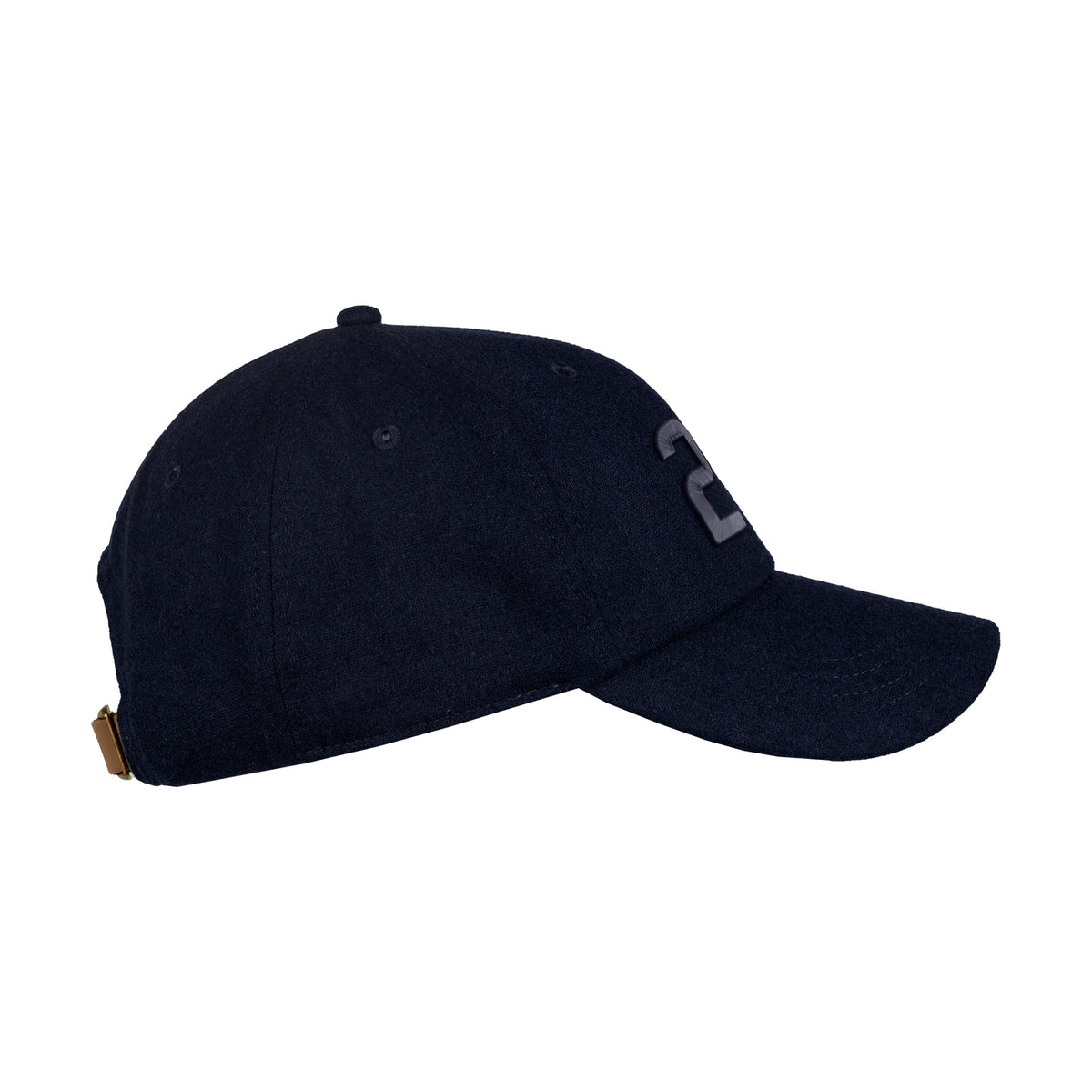Ahead Clubhouse Wool Flannel Cap with Leather Strap Transfer - Navy - View 4
