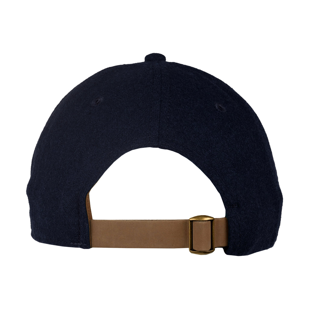 Ahead Clubhouse Wool Flannel Cap with Leather Strap Transfer - Navy - View 5