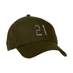 Ahead Clubhouse Wool Flannel Cap with Leather Strap Transfer - Olive - View 1
