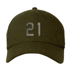 Ahead Clubhouse Wool Flannel Cap with Leather Strap Transfer - Olive - View 2