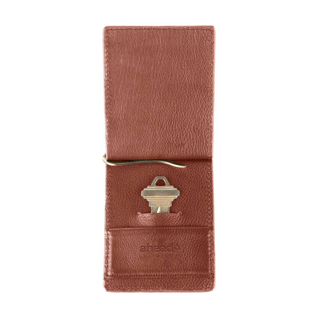 Ahead Leather Folding Wallet with Money Clip Full Color - Brown - View 2