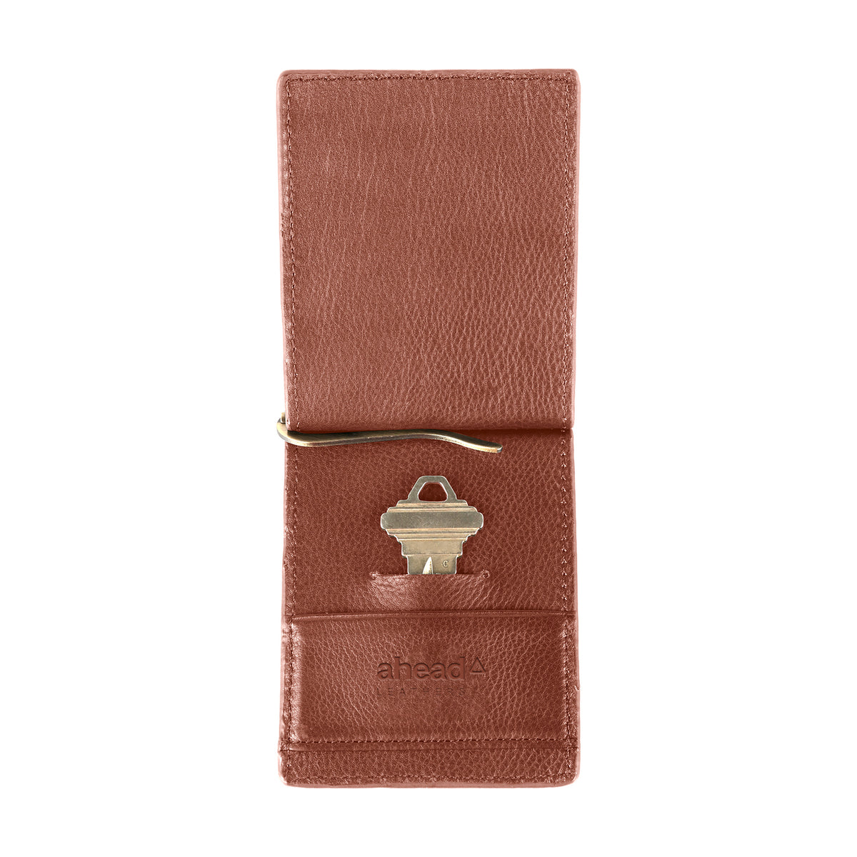 Ahead Leather Folding Wallet with Money Clip Full Color - Brown - View 2