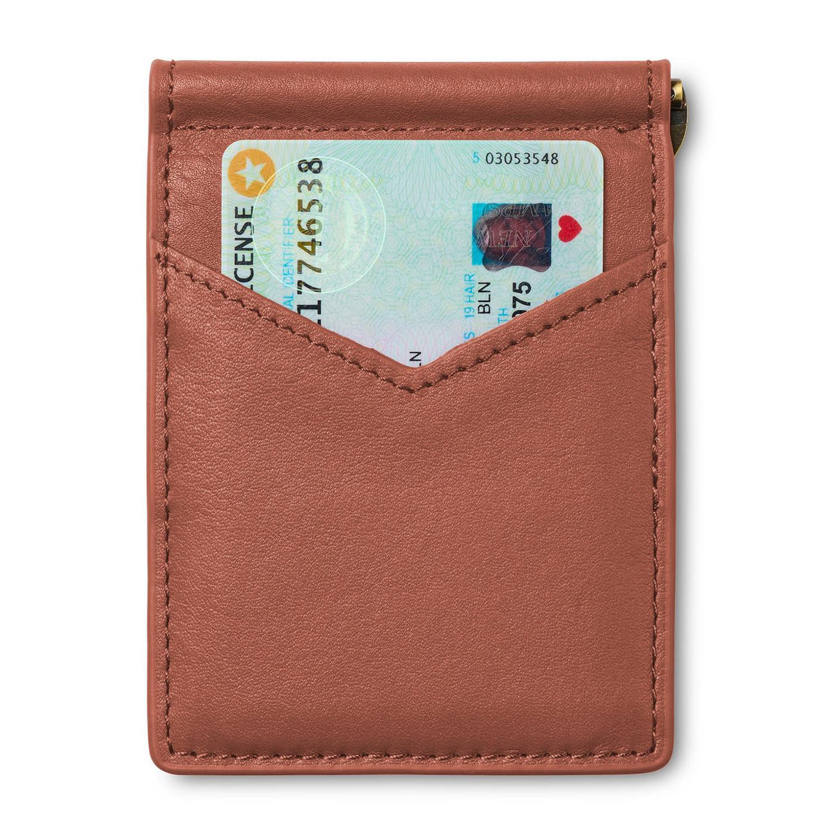 Ahead Leather Folding Wallet with Money Clip Full Color - Brown - View 5