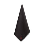 Ahead Microfiber Waffle Golf Towel with Carabiner, 17 x 38 Inches Embroidery - Black/Grey - View 1