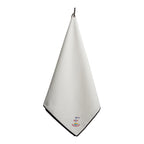 Ahead Microfiber Waffle Golf Towel with Carabiner, 17 x 38 Inches Embroidery - White/Black - View 1