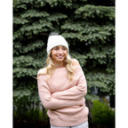Ahead Speckle Pom Beanie with Cuff Embroidery - Oatmeal - View 3