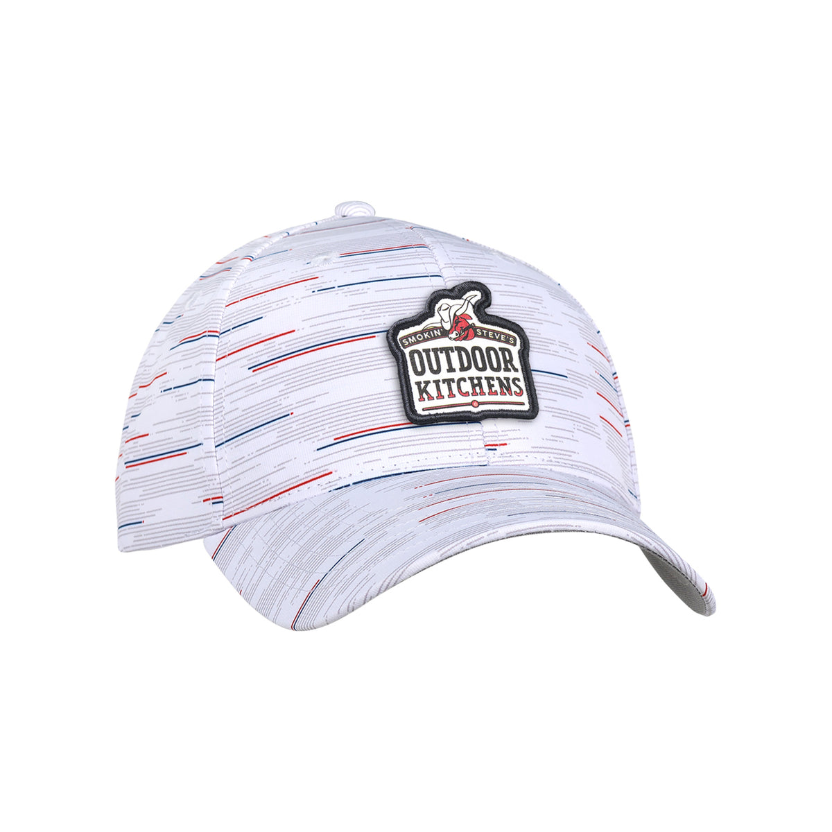Ahead Streaker Patterned Performance Cap Embroidery - White Grey Americana - View 2