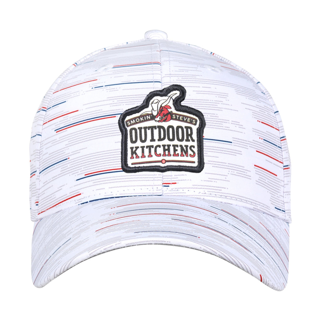 Ahead Streaker Patterned Performance Cap Transfer - White Grey Americana - View 3