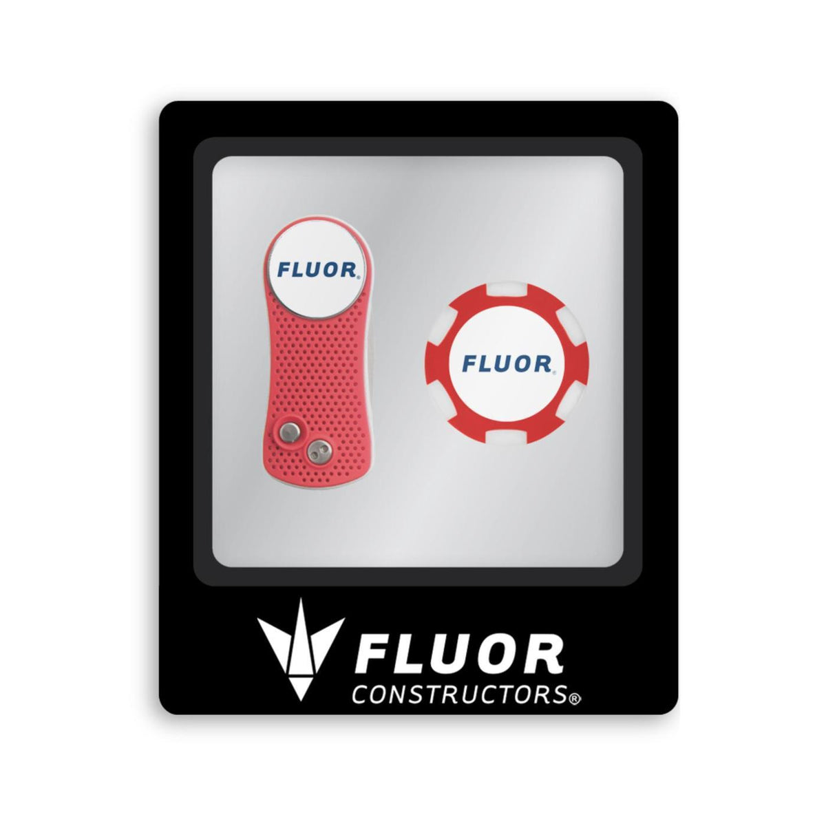 Ahead Switchfix Divot Tool and Poker Chip Gift Set Full Color - Red/Silver - View 1