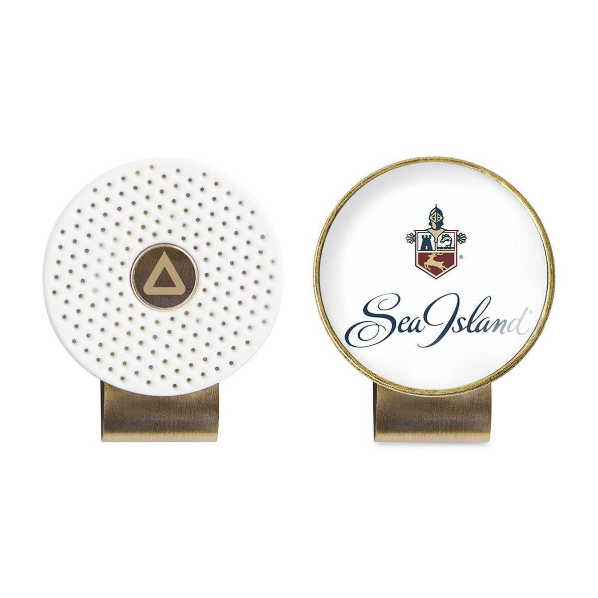 Ahead Switchfix Magnetic Hat Clip for Ball Markers Full Color - White/Antique Brass - View 1