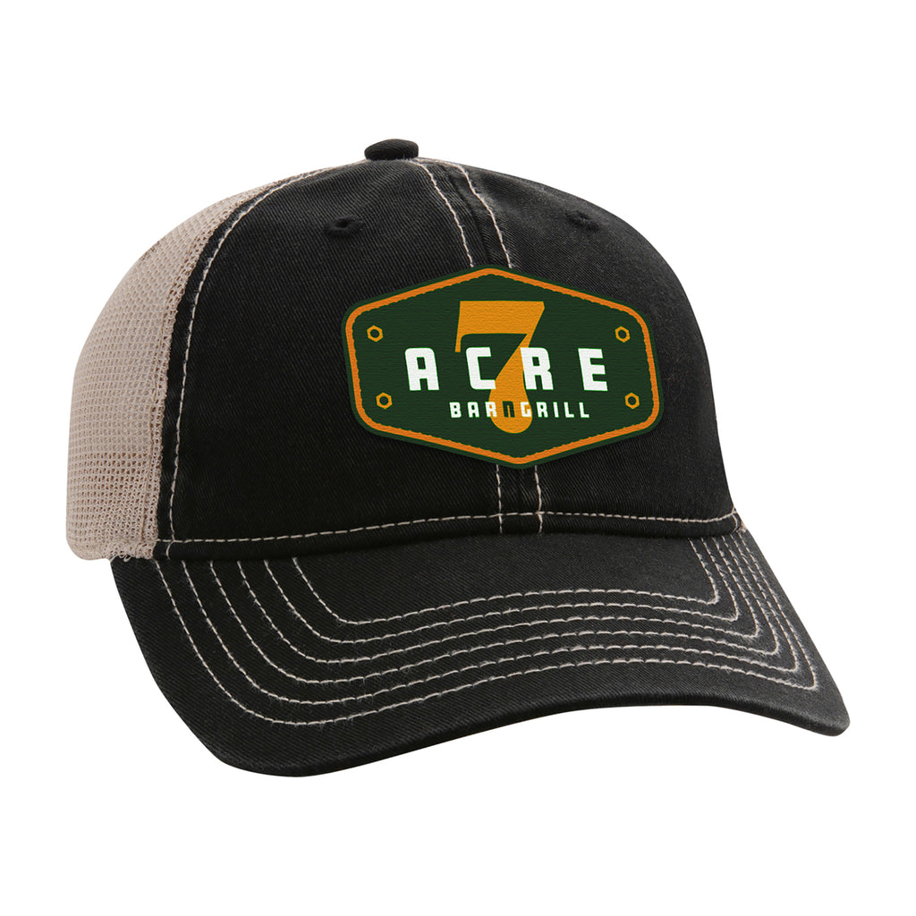 Ahead Wharf Tea Stained Mesh Back Cap Embroidery - Black - View 1