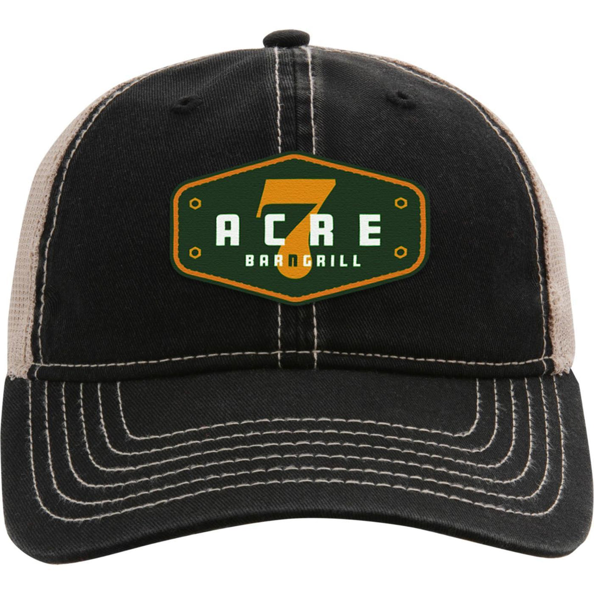 Ahead Wharf Tea Stained Mesh Back Cap Embroidery - Black - View 2