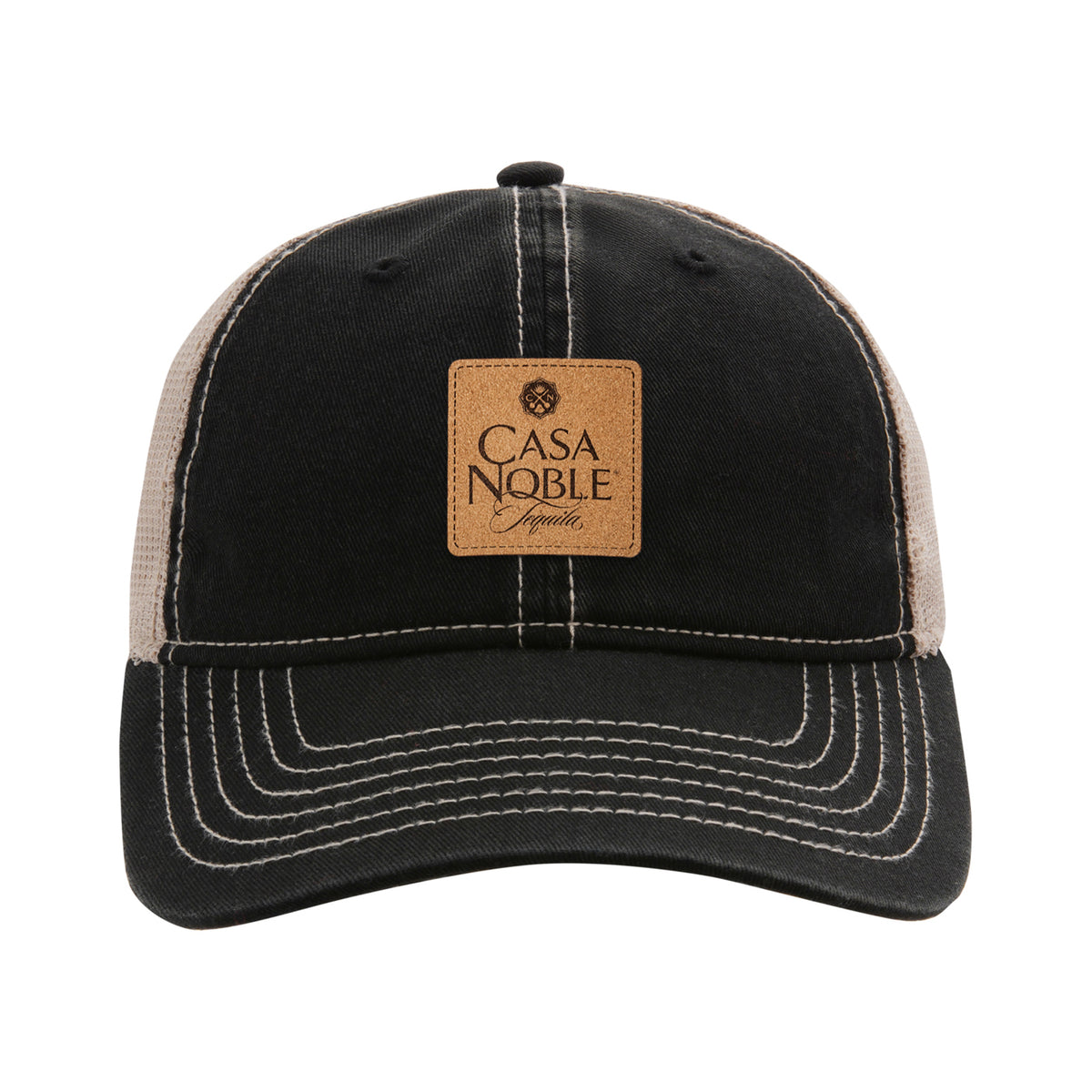 Ahead Wharf Tea Stained Mesh Back Cap Embroidery - Black - View 3