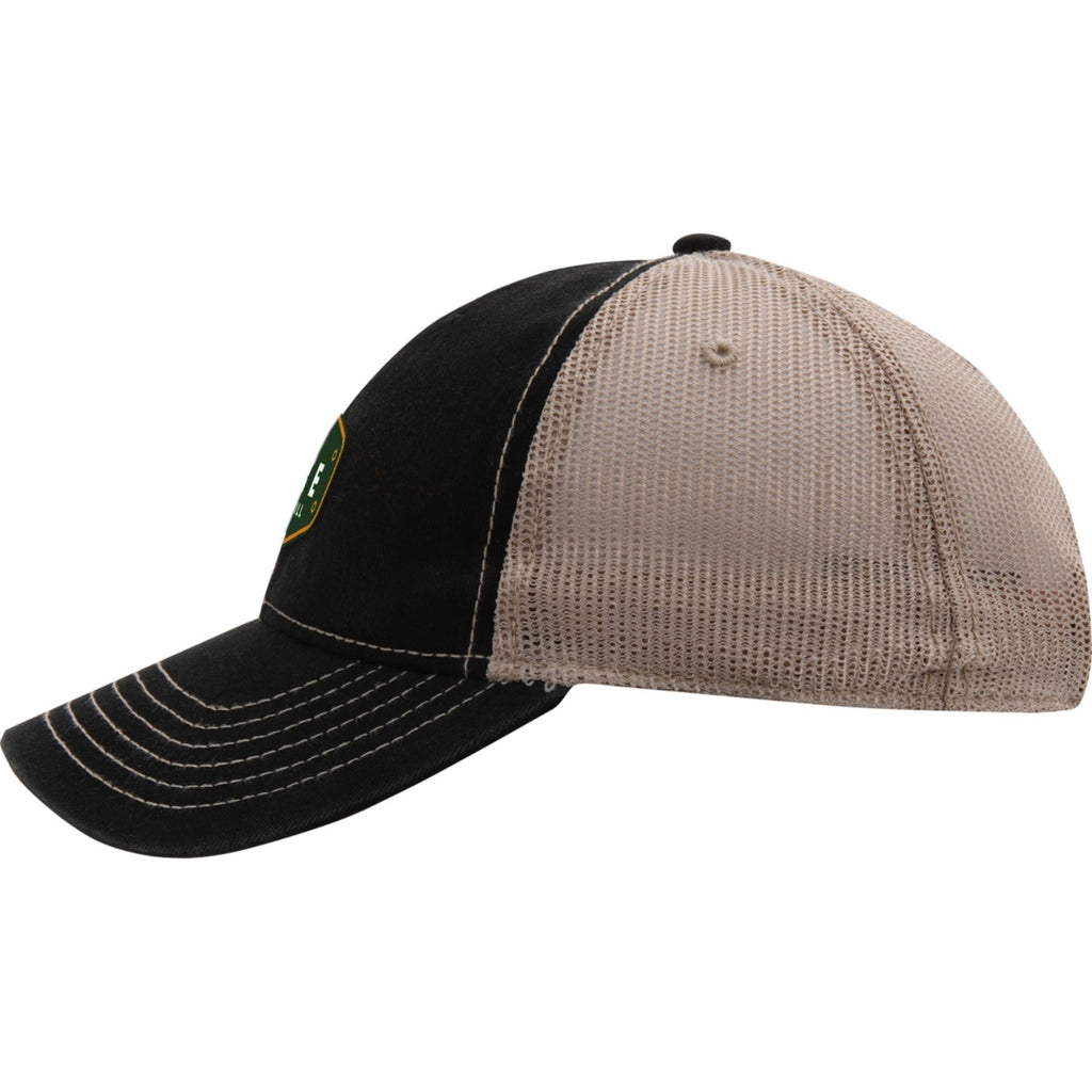 Ahead Wharf Tea Stained Mesh Back Cap Embroidery - Black - View 4