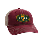 Ahead Wharf Tea Stained Mesh Back Cap Embroidery - Maroon - View 1