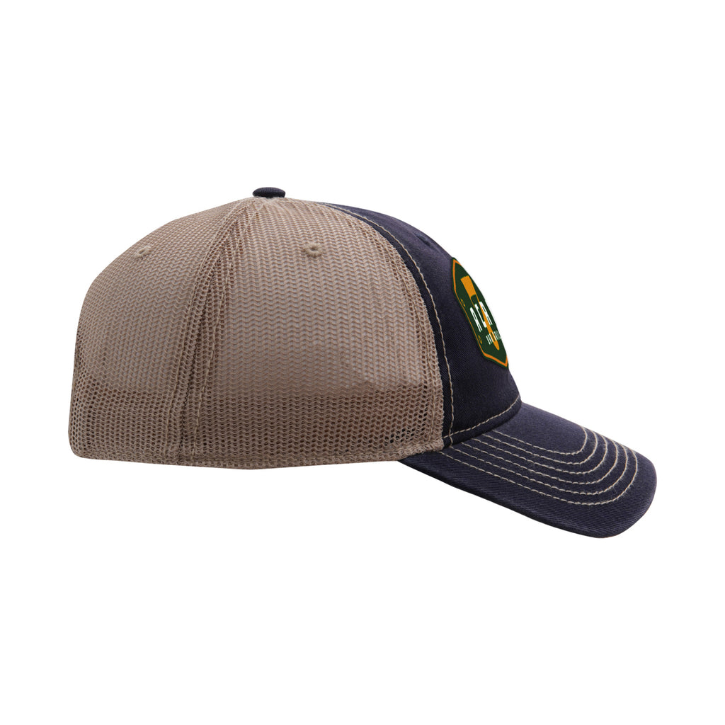 Ahead Wharf Tea Stained Mesh Back Cap Embroidery - Navy - View 5