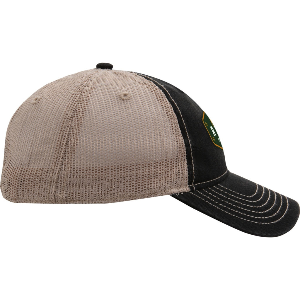 Ahead Wharf Tea Stained Mesh Back Cap Transfer - Black - View 5