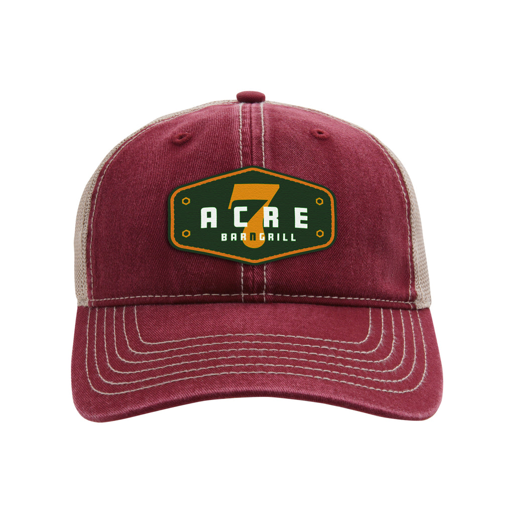 Ahead Wharf Tea Stained Mesh Back Cap Transfer - Maroon - View 2