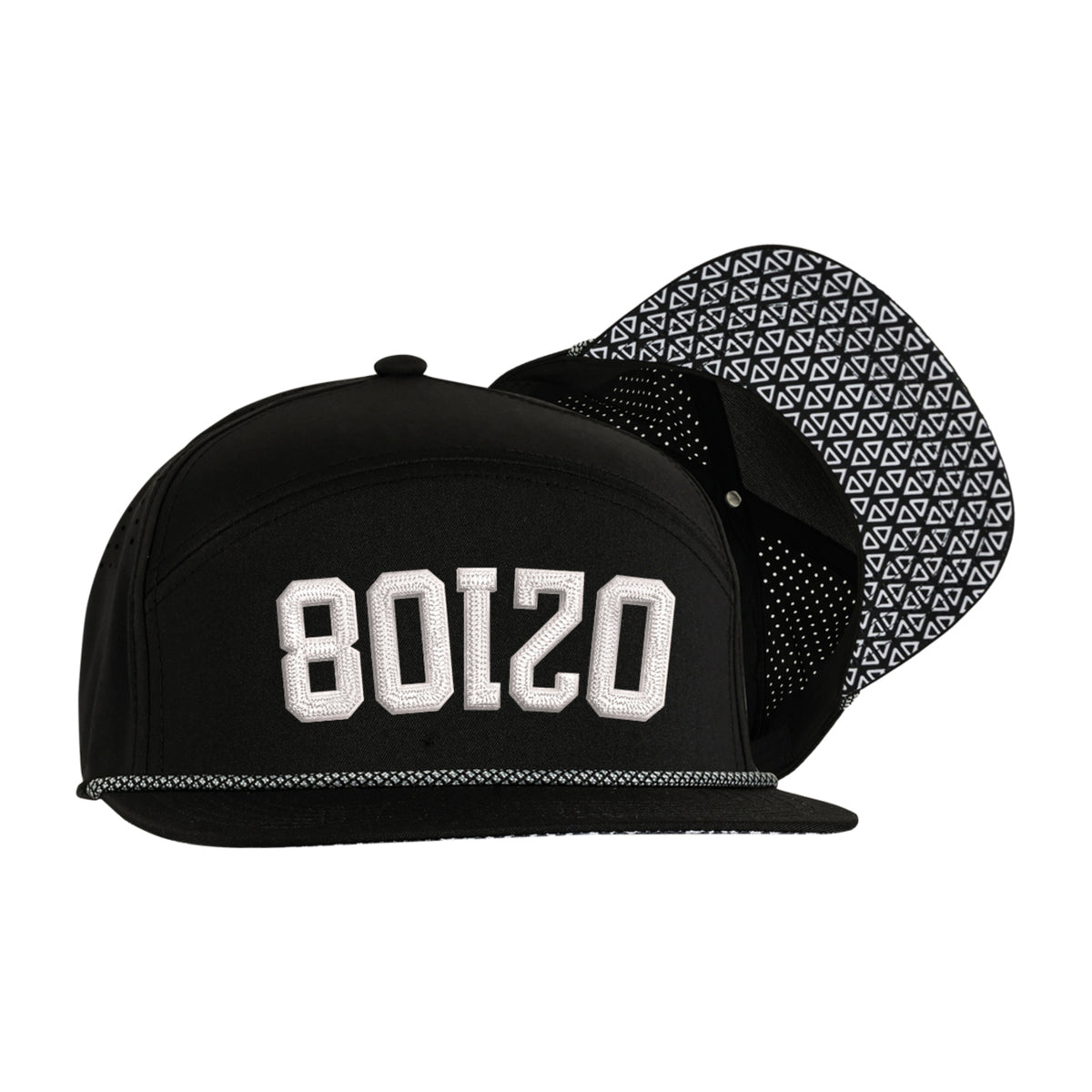 Ahead Zurich Flat Bill Cap with Rope Detail Transfer - Black - View 1