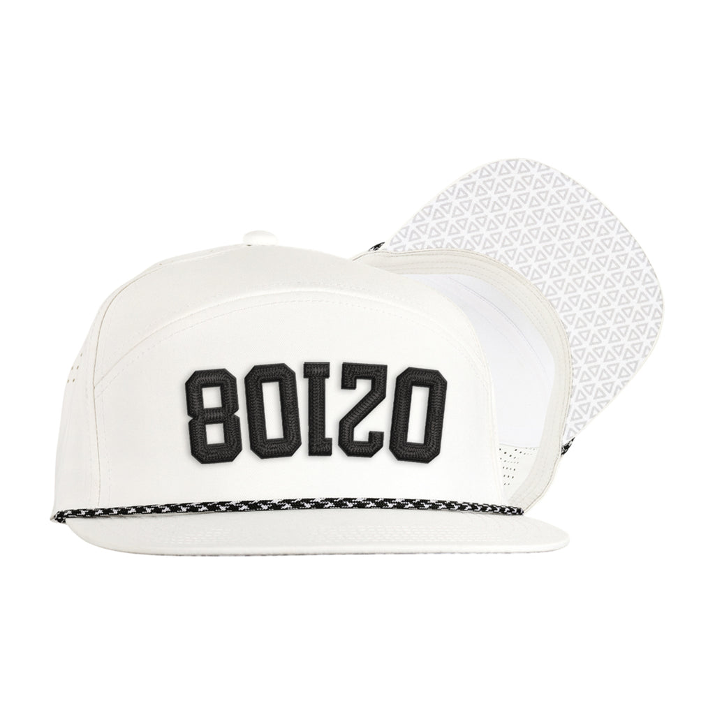 Ahead Zurich Flat Bill Cap with Rope Detail Transfer - White - View 1